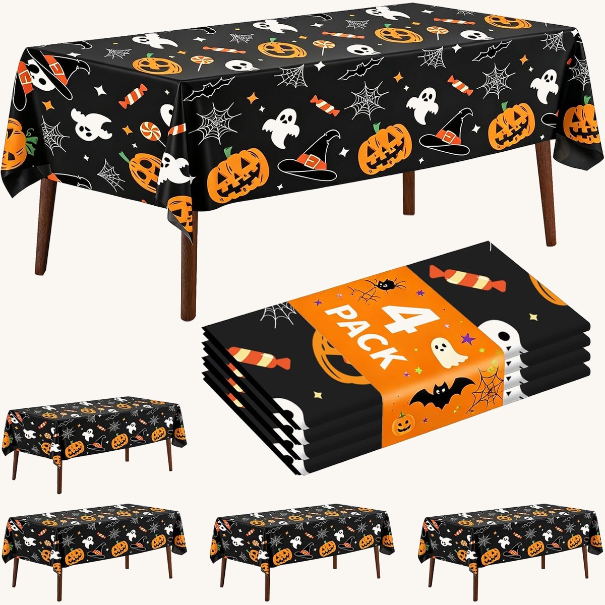 CXPSINC 2 Pack Football Tablecloth Disposable Plastic Football Party Decorations…