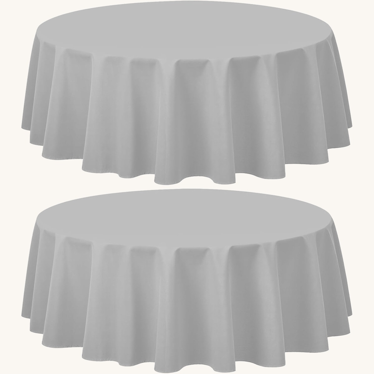 CXPSINC 2 Pack Premium Disposable Plastic Tablecloth 84' Round Table Cover for Birthdays…